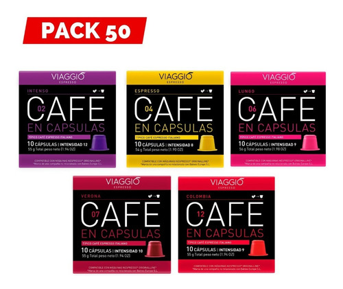 Arma Tu Pack 50 Cápsulas Café Viaggio Para Nespresso®