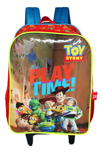 Luxcel Mochila Escolar Rodinhas Toy Story Cor Vermelho 19L