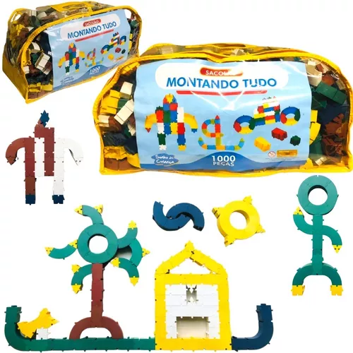 Brinquedo Blocos De Montar Infantil Educativo 1000 Peças
