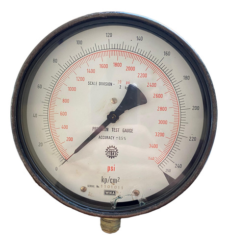 Manômetro De Pressão Wika 3540 Psi 250 Kp/cm2 0,5% 160mm (Usado)