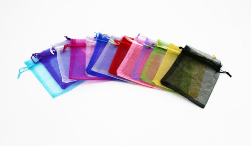 Bolsa Organza Colores Varios Medida 9x12 Cms 100 Unidades