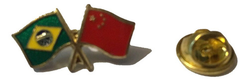 Pin Da Bandeira Do Brasil X China