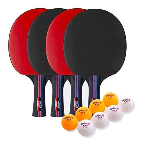 Juego De 4 Raquetas De Ping Pong Spinco Carbon Pro | Hoja D