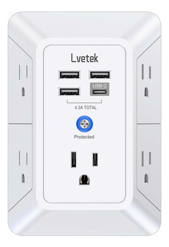 Toma Corriente Extensor 9 En 1 Con Usb, Tipo C