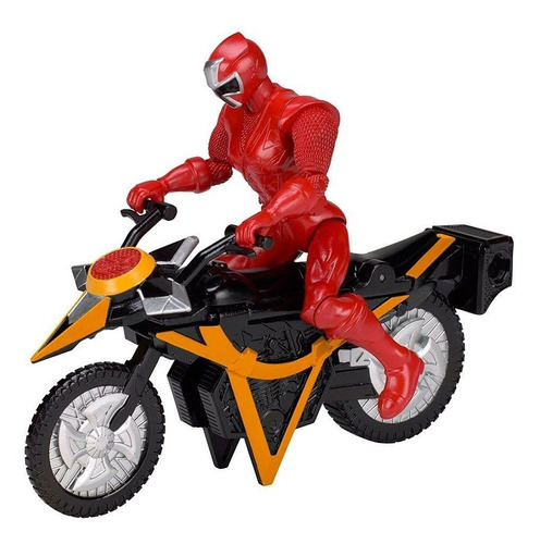 Power Rangers Moto Transformação Ninja Com Ranger Vermelho 