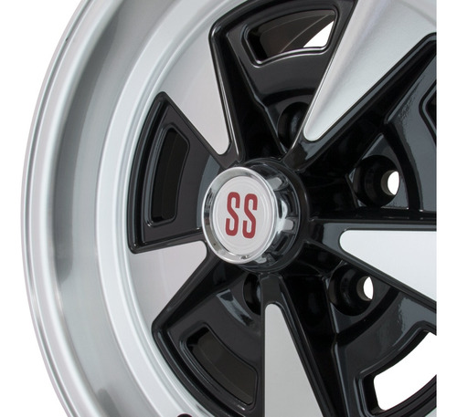 01 Roda Opala Ss Aro15 15x7 (01 Unidade) + Bico Cor Preto Com Diamantado