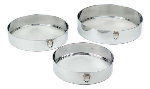 Set 3 Tamizadores Cernidor De Acero Inoxidable Malla