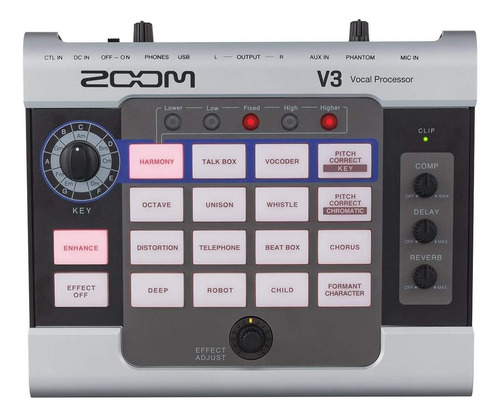 Zoom V3 Efectos Vocales Procesador + Zoom Zdm-1 Micrófono +
