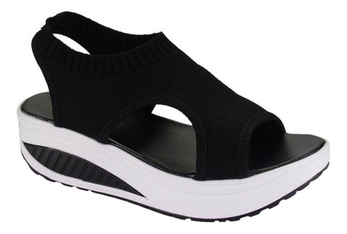 Sandalia Funway Mujer Tija-29 Negro Plataforma