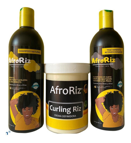 Combo Afroriz Shampoo+ Acondicionador + Crema Definidora