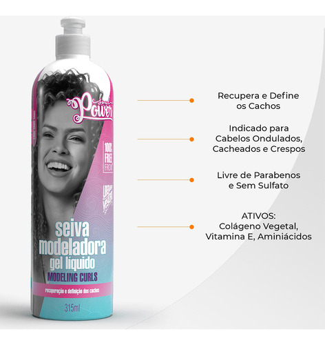 Kit Soul Power Curly On Cream 800g + 2x Modeling Curls 315ml