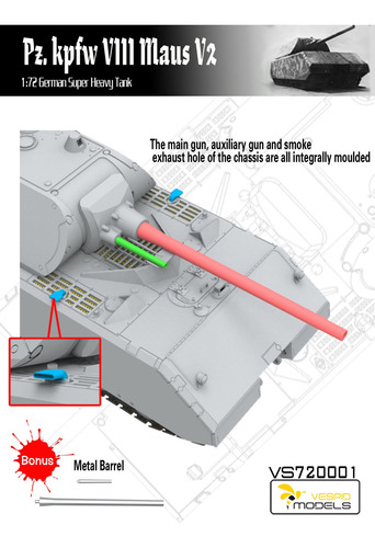 Modelos Vespid 720001 Tanque Alemán Pz.kpfw. Viii Maus V2
