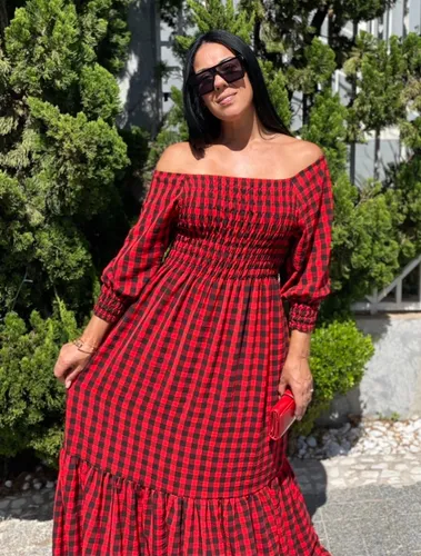 Vestido xadrez gravida sales