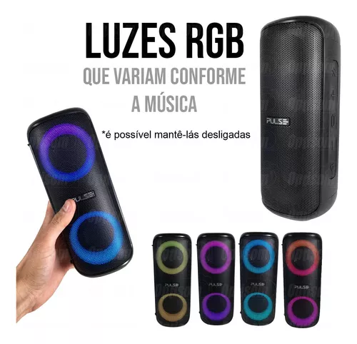 Caixa de Som Bluetooth Portátil Pulse Mini Box 30W RMS