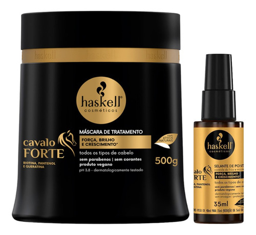 Kit Cavalo Forte 1 Máscara 500ml 1 Selante 35ml Brilho