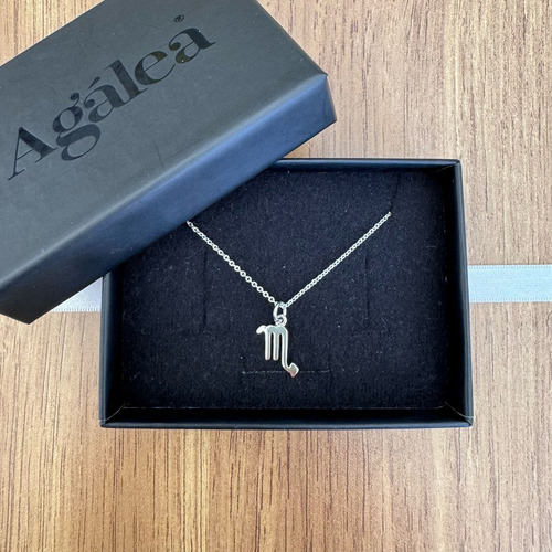 Collar Dije Zodiaco Plata .925 De 45 Cm Mujer Hombre Agálea Color Escorpio