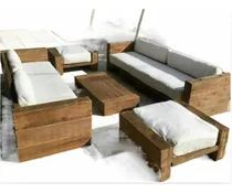 Comprar Juego Jardín Exterior Madera Maciza Sillones De Jardín Pat