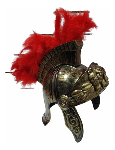 Imagen 2 de 3 de Casco Gladiador Penacho Luchador Romano Plastico Duro