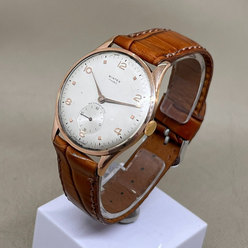 Antiguo Reloj Caballero Oro 18k Máquina Suiza Acuerda Wintex