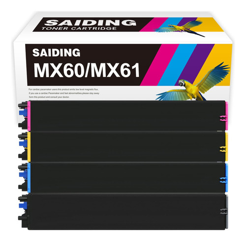 Saiding Cartucho De Tóner Compatible Para Sharp Mx60nt Mx61n