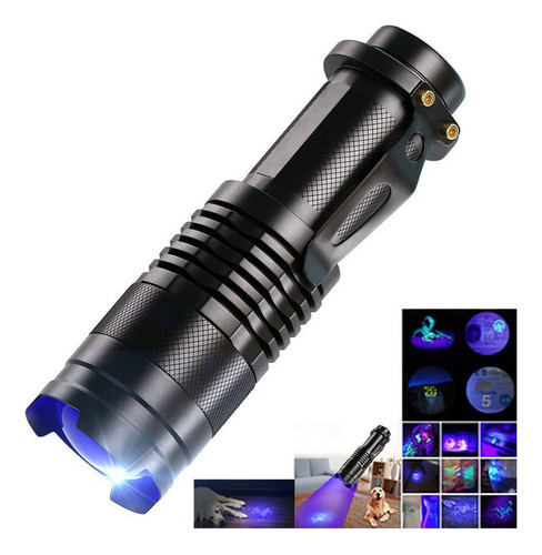 Mini Lanterna Led Comprimento Onda Luz Violeta 395nm Zoom