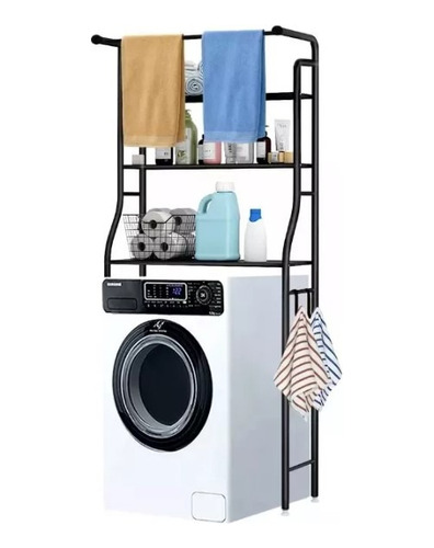 Estante Organizador Negro: Rack Para Lavadora Y Detergentes.