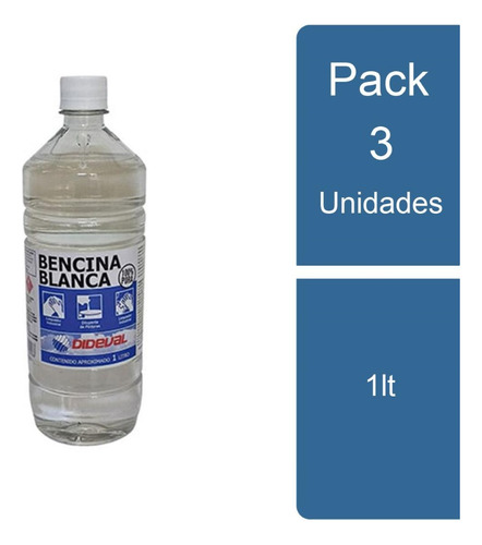 Pack 3 Bencina Blanca 1lt Dideval