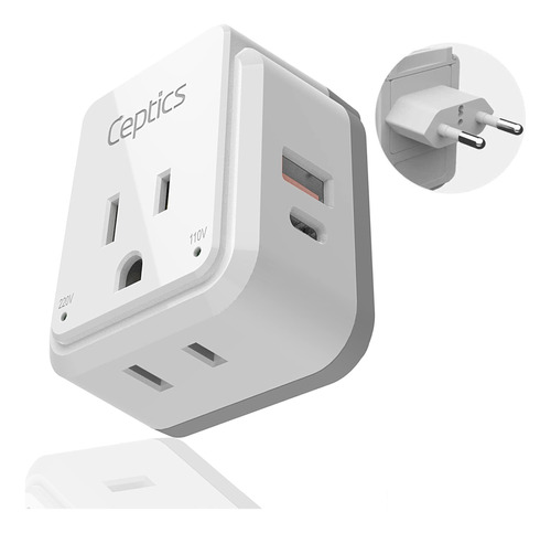 Ceptics Adaptador De Enchufe Europeo, Pd Y Qc De 20 W, Usb D