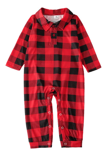 Traje De Pijama Familiar A Cuadros Navideños Para Papá, Mamá