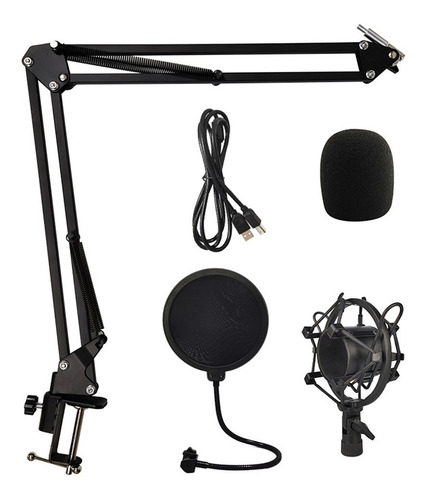 Imagen 8 de 10 de Kit Micrófono Condenser Cardioide Usb Midiplus Usb800 Negro