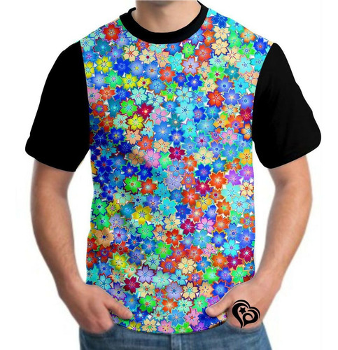 Camisa Florida Masculina Camiseta Floral Roupas Blusa Est3