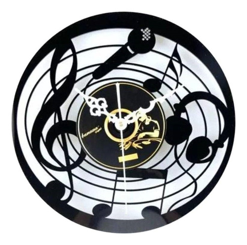 Reloj Corte Laser 1711 Musica Notas Microfono Audifonos