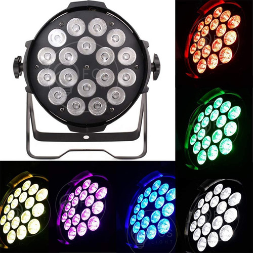 Kit 6 Refletor Optipar Led 18x18w Rgbwa+uv Hexaled 6n1 Festa