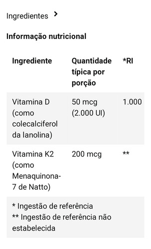 Vitamina D3 2000 Iu & K2 200 Mcg 60 Softgels Healthy Origins
