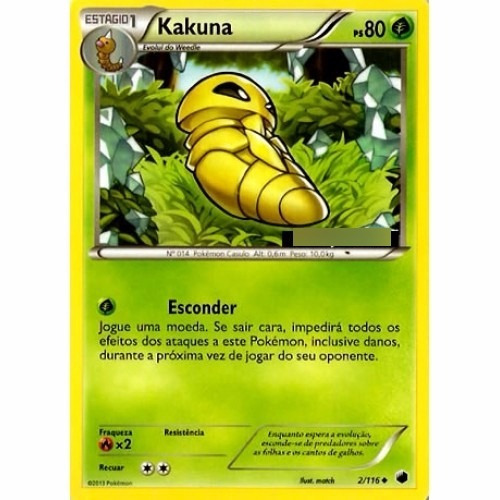 Kakuna - Pokémon Planta Incomum - 2/116 - Pokemon Card Game