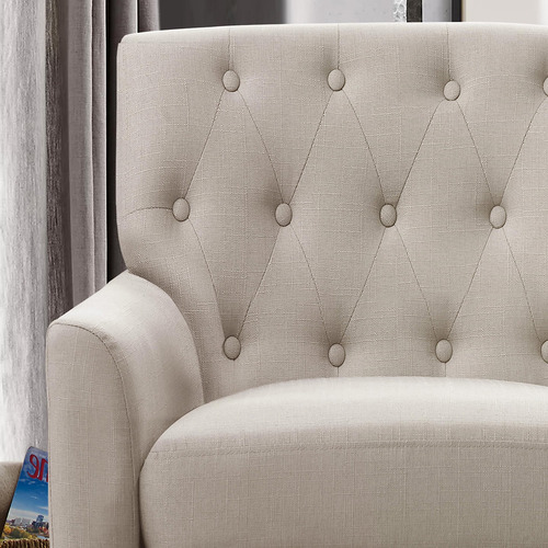 Silla Decorativa Tapizada 76 Cm Brazos Capitoné Cómoda
