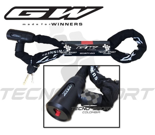 Imagen 3 de 8 de Candado Gw Cadena Seguridad Bicicleta Moto Multiusos Oferta