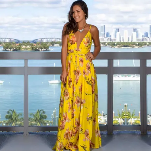 Vestido Largo Para Boda En Playa Amarillo Floreado Talla M en venta en San Nicolás De Los Garza Nuevo León por sólo $ Mexico Vestido Largo Para Boda En Playa Amarillo Floreado Talla M en venta en San Nicolás De Los Garza Nuevo León por sólo $ Mexico