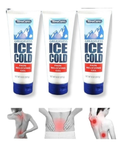 Gel Ice 3 Piezas Dolor Muscular Pomada Lesiones Artritis 