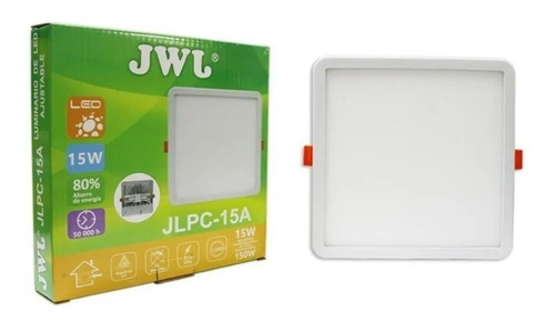 Plafon Ajustable Cuadrado Empotrar 15w Jwj Luz Blanca 5 Pz