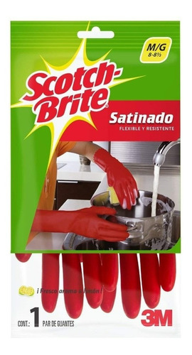 Guantes De Limpieza Satinados 3m Scotch - Brite Talla M / G