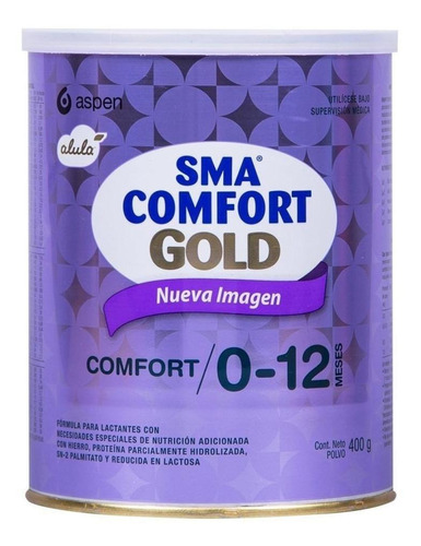 Leche de fórmula en polvo sin TACC Aspen SMA Comfort Gold en lata de 400g - 0  a 12 meses