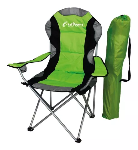 Silla plegable acolchada de camping con apoyabrazos