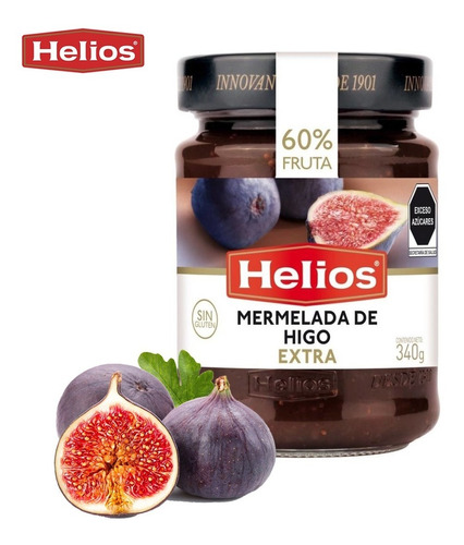 Mermelada Helios Higo Extra 60% Fruta Libre Gluten 340 Gr