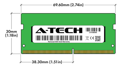 Memoria Ram A-tech, Sodimm, 1 X 8 Gb, Ddr4 2133 Mhz, Cl15