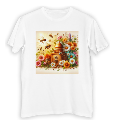 Remera Niño Abeja Colmena Flores Bees Miel Flow M2