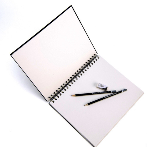 Sketchbook A4 Black Capa Dura Espiral - Royal & Langnickel