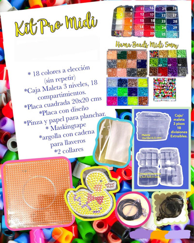 Hama Beads - Arte De Píxeles 5 Mm Kit Pro 18 Colores + Acc