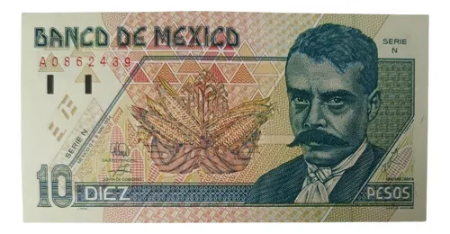 comprar Billete De Mexico 10 Pesos Zapata Unc