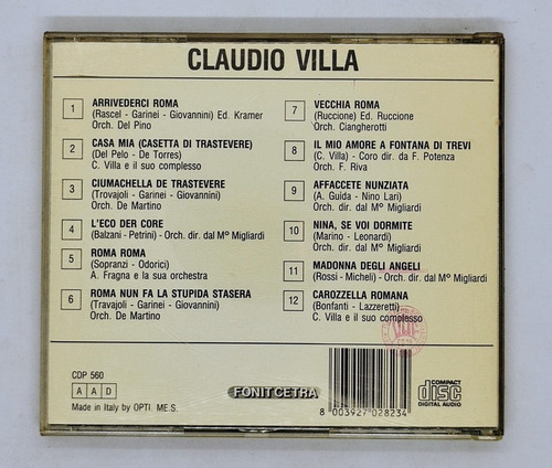 Claudio Villa - Canta La Sua Roma - Made In Italy - Usado